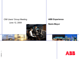 ABB experiences with the CIM