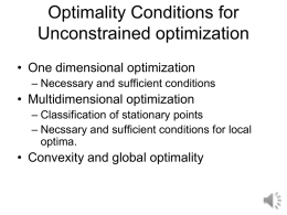 One dimensional optimization