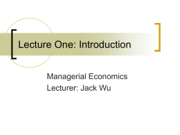 Lecture One