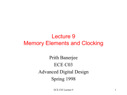 Lecture 8 Memory Elements