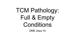 TCM Pathology: Full & Empty Conditions