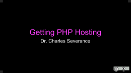 Getting PHP Hosting