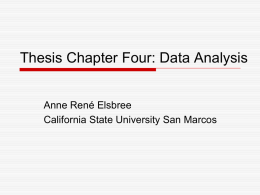 Chapter Four: Data Analysis