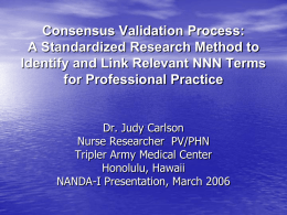Consensus Validation Process: A Standardized Research
