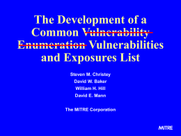 CVE - Mitre - Common Vulnerabilities and Exposures