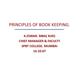 PRINCIPALS OF BOOK KEEPING.