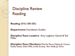 Discipline Review Reading