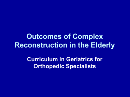 Outcomes of Complex Reconstruction in the Elderly
