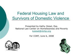 Federal Housing Law and Survivors of Domestic Violence