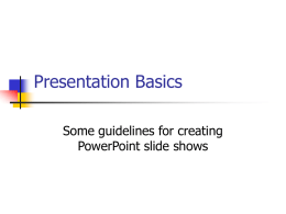 Presentation Basics - Connect Seward County Nebraska