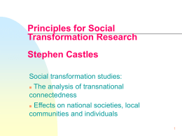 Studying Social Transformation
