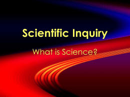 UPCO: Chapter 1-Biology and Scientific Inquiry