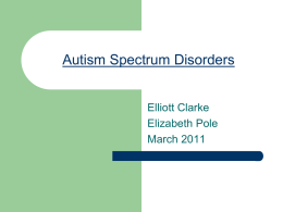 Autism Spectrum Disorders - St Philip & St James Chatham