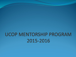 UCOP Mentorship Program