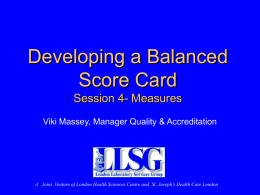 Developing a Balanced Score Card Session 4