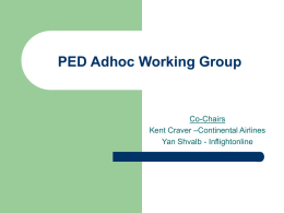 PED Adhoc Working Group