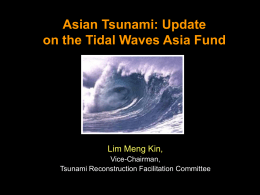 Asian Tsunami: Update on the Tidal Waves Asia Fund