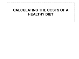 CALCULATING THE COSTS OF A HEALTHY DIET