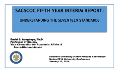 SACSCOC FIFTH YEAR INTERIM REPORT: UNDERSTANDING …
