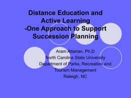 Distance Education and Active Learning One Approach to