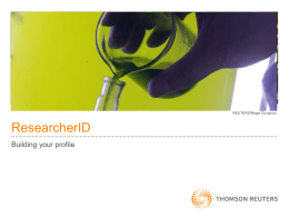 Researcher ID www.researcherid.com