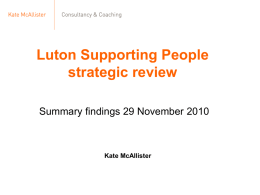 Luton SP strategic review