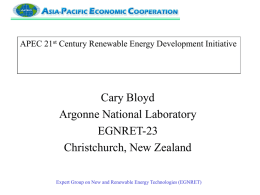APEC 21st Century Renewable Energy Development Initiative