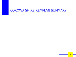 COROWA SHIRE – REGIONAL OUTPUT