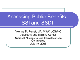 Accessing Public Benefits: SSI and SSDI
