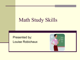 Math Study Skills - Nicholls State University