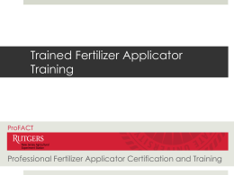 Professional Fertilizer Applicator Training