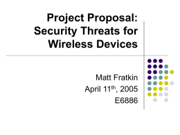 Project Proposal: Security Threats for Wireless Devices