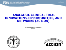 Analgesic Clinical Trials Project (ACTP) Proposal for