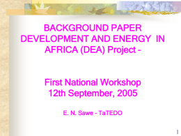 DEA Tanzania background