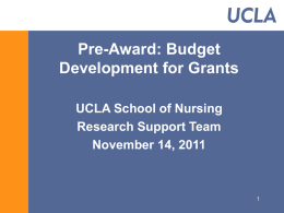 Pre-Award: Budget Development for Grants