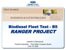 Biodiesel Fleet Test - B5 RANGER PROJECT
