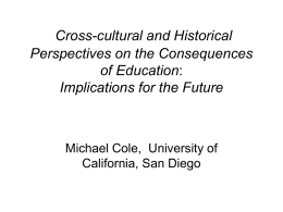 Cross-cultural and Historical Perspectives on the