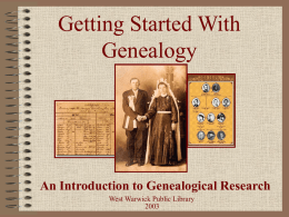 Getting Started With Genealogy