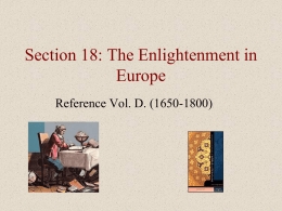 Section 18: The Enlightenment in Europe