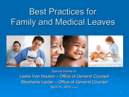 Important Changes for Family and Medical Leaves