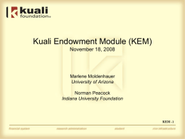 Kuali Project Update IUB Symposium 11/2/04