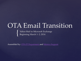 OTA Email Transition