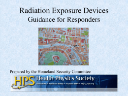Radiation Exposure Devices Guidance for Responders