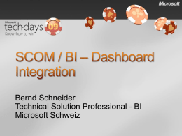 SCOM / BI – Dashboard Integration