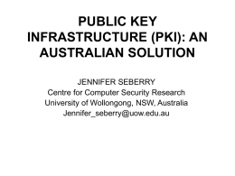 PUBLIC KEY INFRASTRUCTURE (PKI): AN AUSTRALIAN …