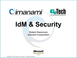 IdM and Security - ISSA