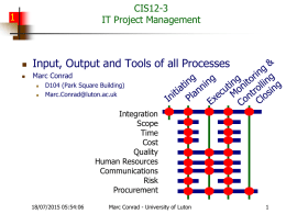 IT Project Management (Input/Output/T&T)