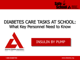 Insulin by Pump  - American Diabetes Association&#174