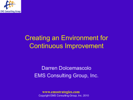 Continuous Improvement - Lean Manufacturing Consulting and