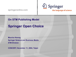 The Springer Open Choice Program